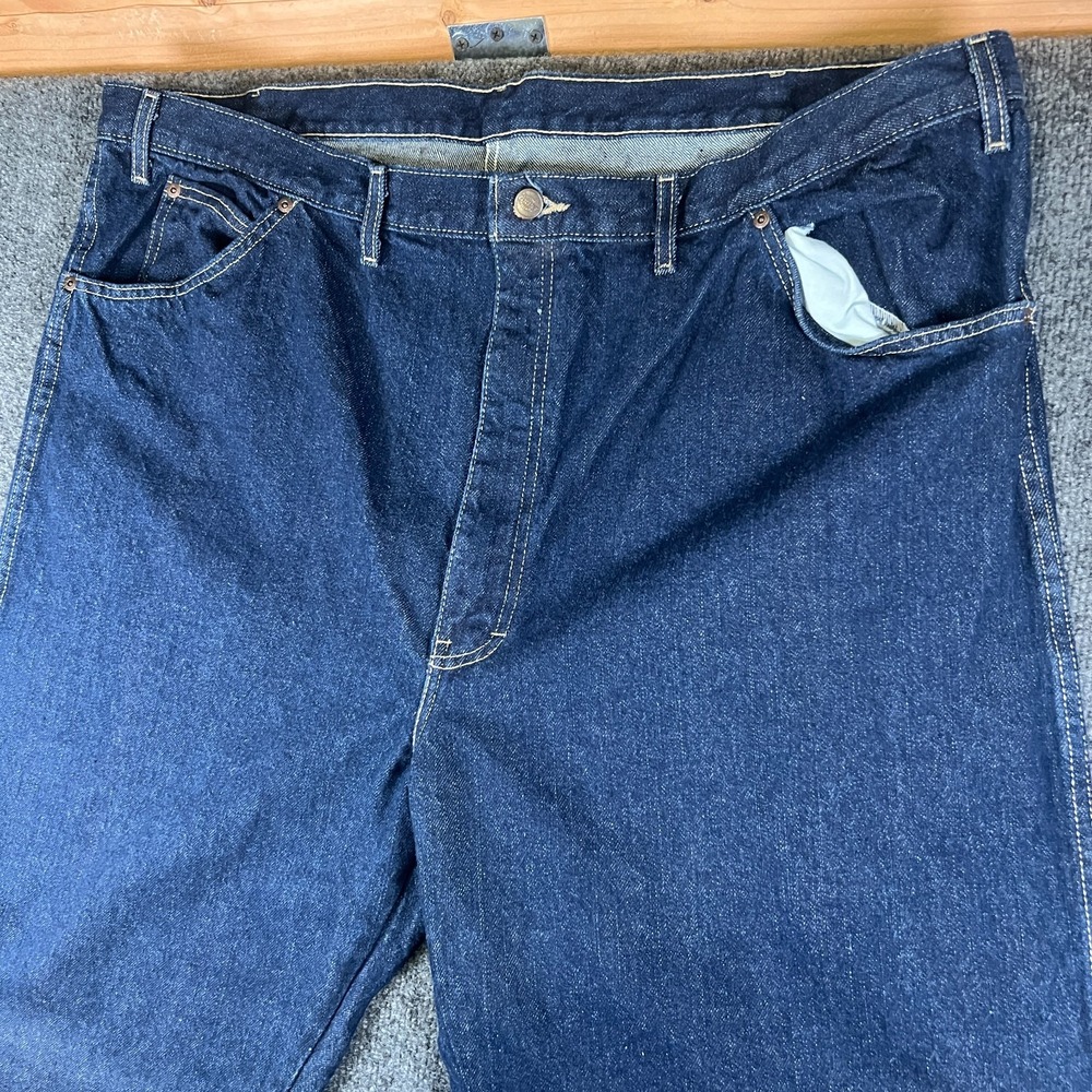 Dickies Jeans Mens 46x30 Blue Denim Cotton High Rise Straight Leg Relaxed Fit